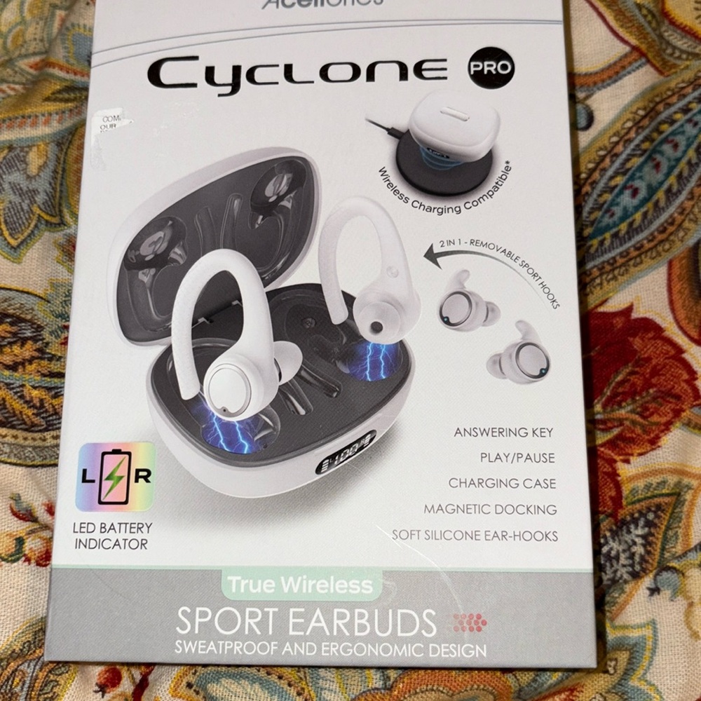 ACELLORIES Cyclone Pro True Wireless Sport Earbuds w/Sweatproof/Ergonomic Design